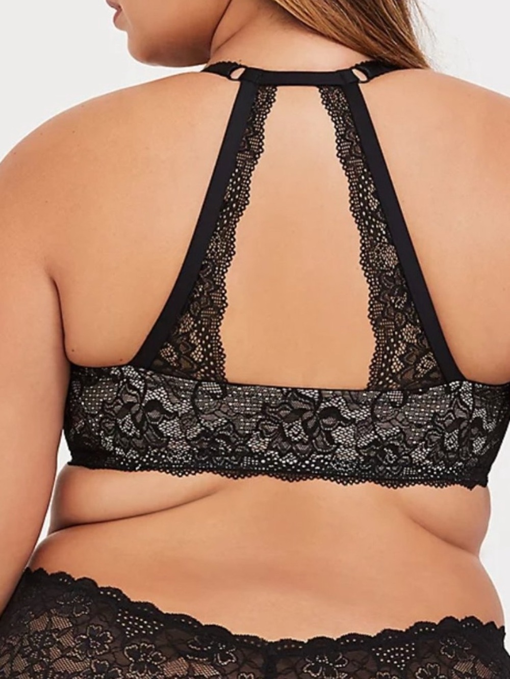 Torrid Black Plunge Push-Up Smooth Front Close Racerback Bra 42DD